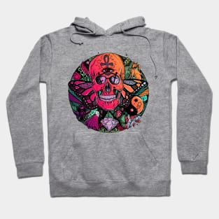 Blue Red Blend Skull Circle of Humanity Hoodie